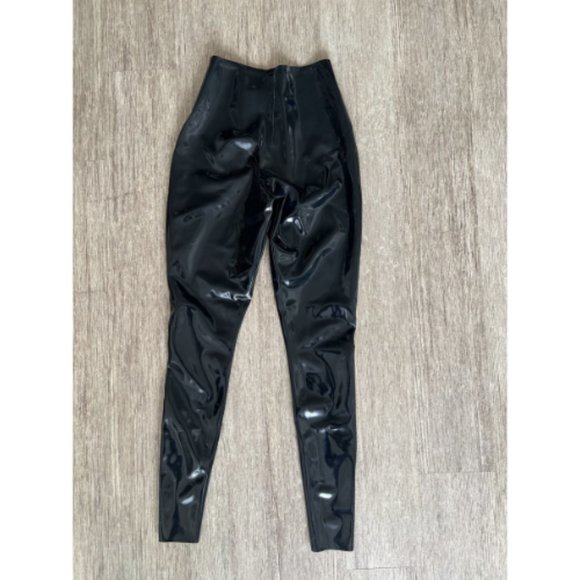 Vex Leggings Women's Small Black Latex Classic Slim Fit Pull On - Picture 2 of 4